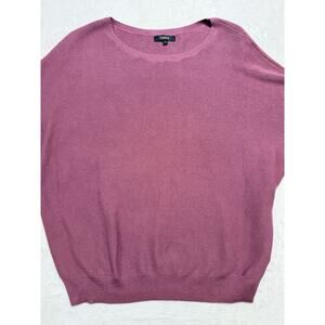 Quince Lightweight Organic Cotton Cashmere Link Stitch Dolman Sweater Berry S